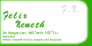 felix nemeth business card